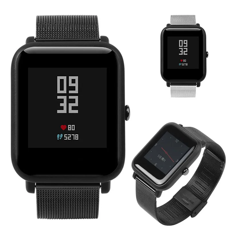 Миланский Браслет из нержавеющей стали ремешок для Xiaomi Huami Amazfit Bip Молодежные часы с регулировочным инструментом 30A11