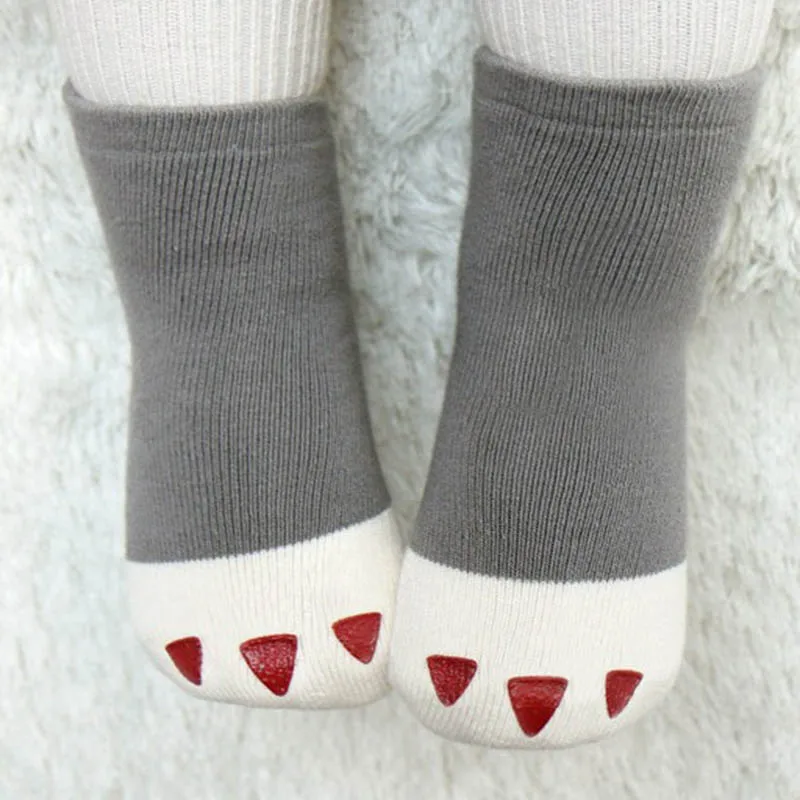 Популярные махровые носки с когтями из мультфильмов для маленьких мальчиков и девочек толстые теплые зимние хлопковые носки для детей ясельного возраста детские носки-Тапочки