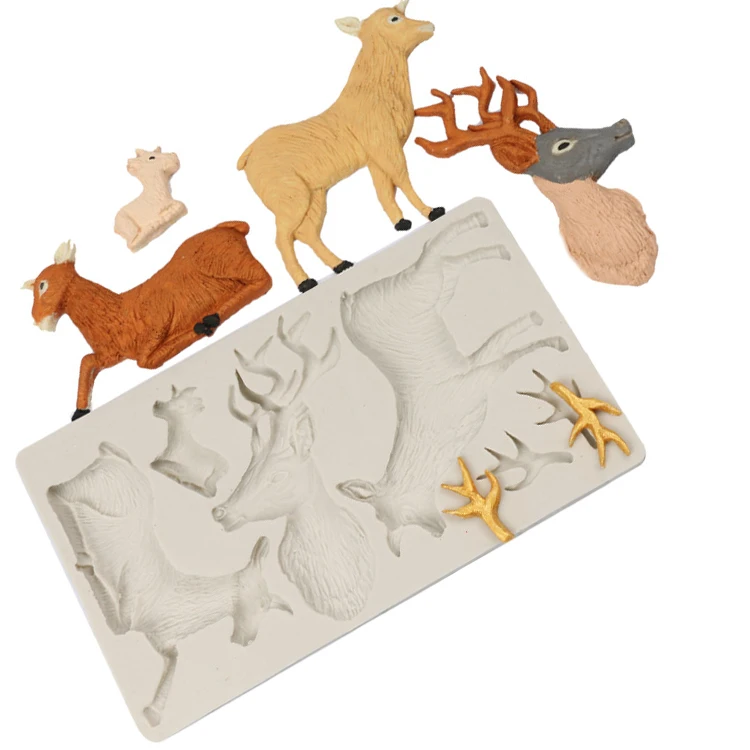 21*11.5*1.3cm New DIY Cake Mould Big and Small Goat Silicone Mold Chocolate Mold Handmade Saponin Mold Cake Decoration Tools
