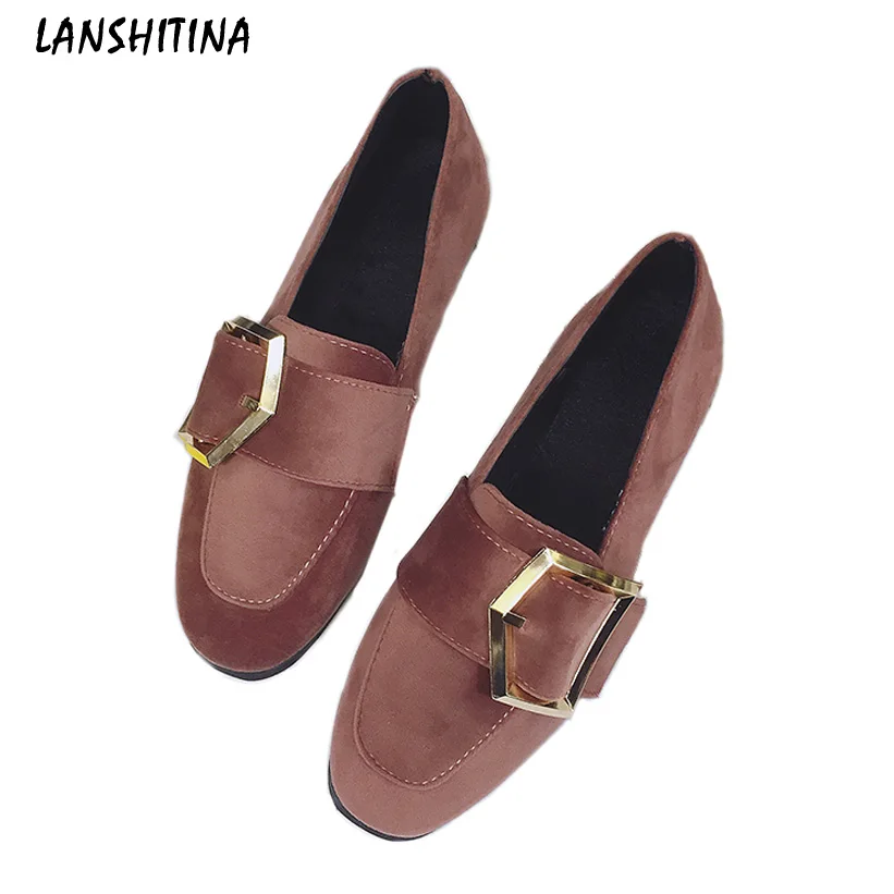 

Autumn spring Nude shoes Casual Korean style Rubber Khaki Black and Pink colors short style Metal decoration