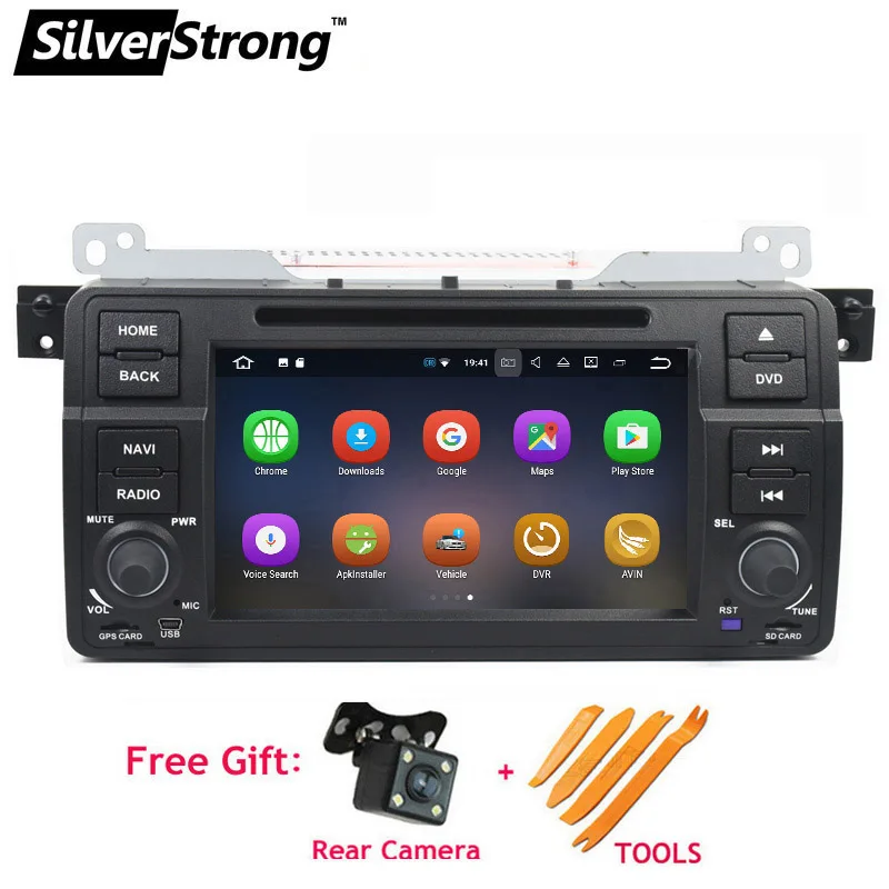 SilverStrong Android9.0 ips 1DIN E46 автомобильный DVD ips панель для BMW E46 DVD M3 Rover Авторадио E46 Android 2 Гб 16 Гб зеркальное соединение - Цвет: E46 DVD