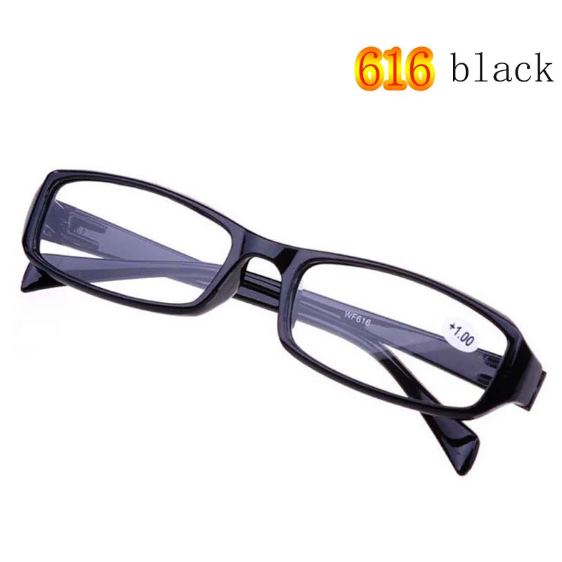 Очки для мужчин и женщин, дальнозоркость, прозрачные линзы, светильник, оправа, очки из смолы, очки для чтения, зеркало для пожилых людей - Цвет оправы: 616 black