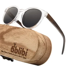 Ablibi ретро круглые поляризационные деревянные солнцезащитные очки для женщин с защитой от ультрафиолета, HD линзы, деревянные солнцезащитные очки для мужчин в коробке