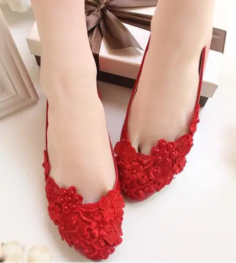 red flat dress shoes