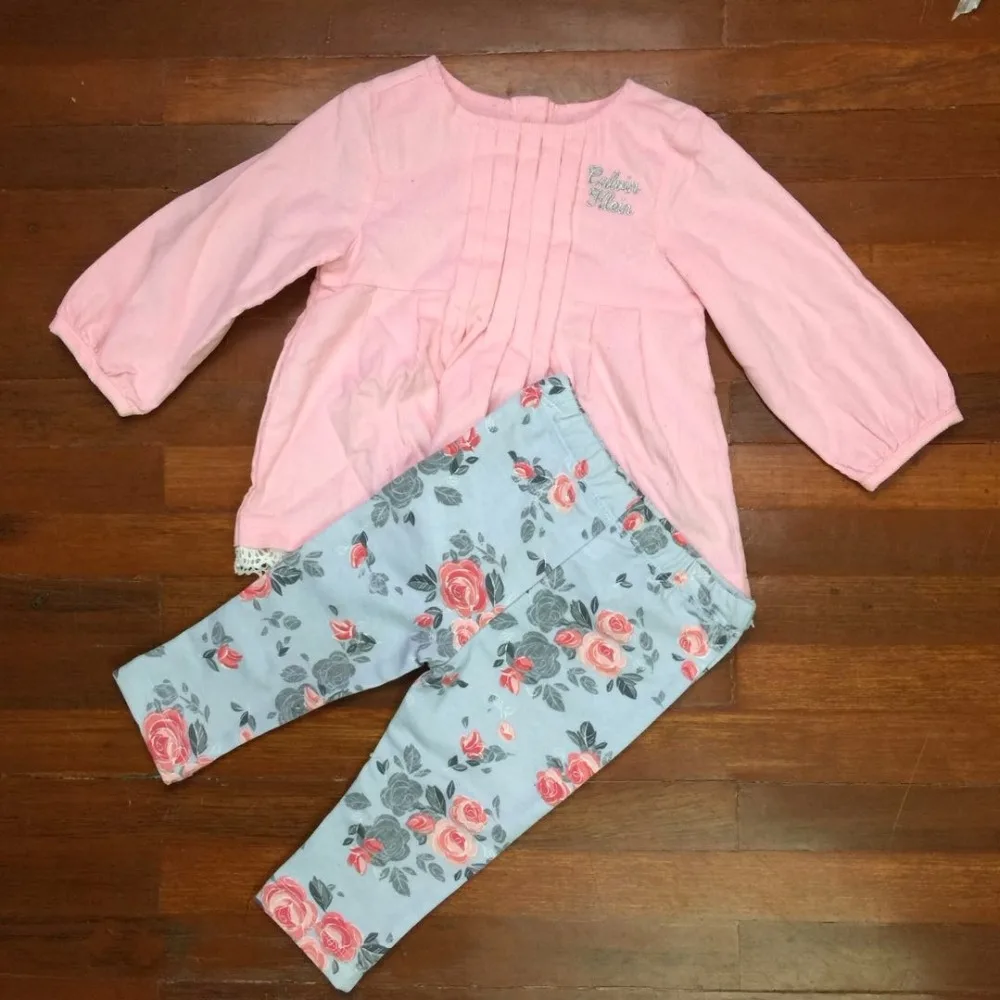 

DKDGNY 2018 2pcs super cute new baby girl sportswear pants 2PS set