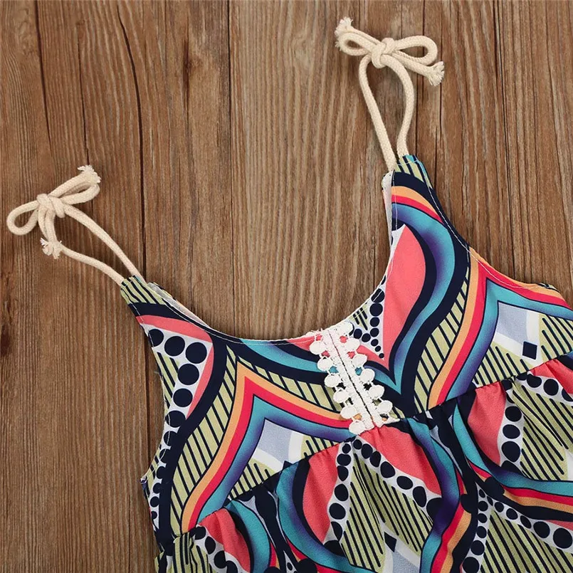 Girls suit summer 2019 new Newborn Kids Baby Boys&Girls Lines Pattern Print Sleeveless Romper Jumpsuit (5)