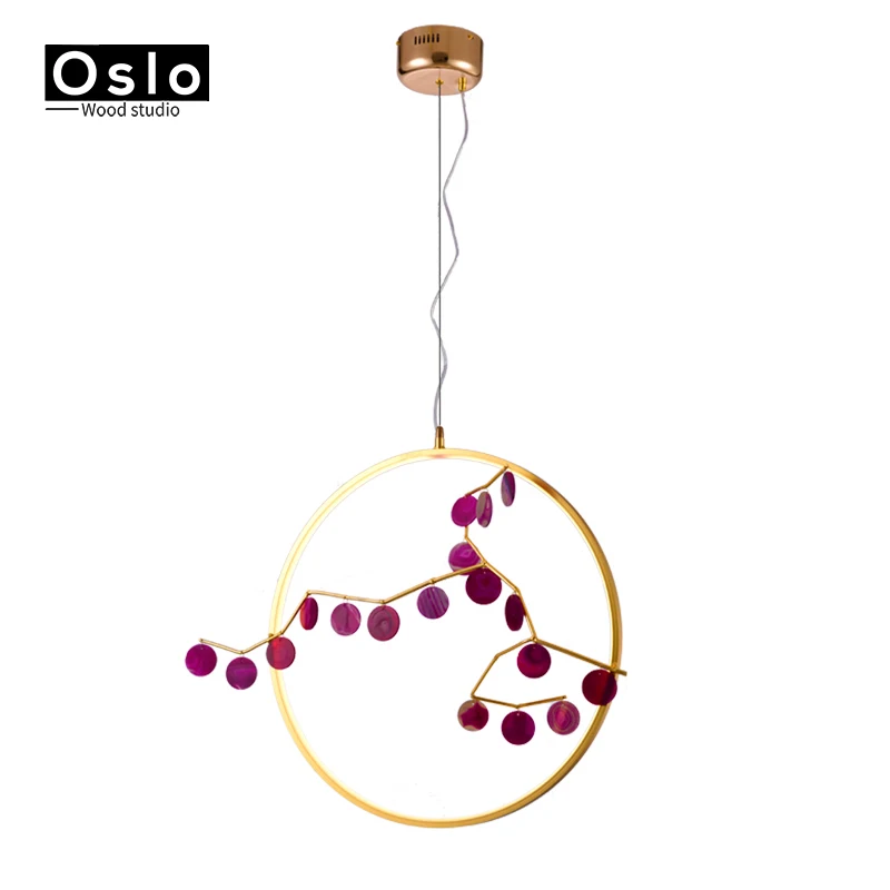 

Nordic Pendant Lamp Creative Circular Agate Pendant Light Living room Bedroom Study LED Modern Personality Pendant Lights