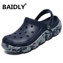 Летние сандалии; мужские сандалии-сабо для сада; модные пляжные сандалии с мягкой подошвой; мужские легкие шлепанцы; Mule Clog; сандалии; большие размеры