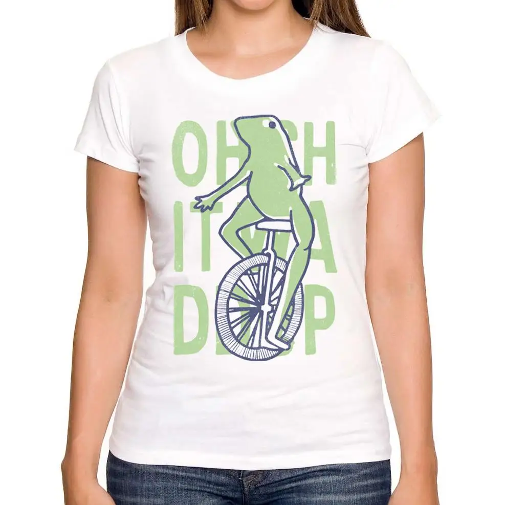 New Arrival Fashion women print t-shirt funny Frog Riding t shirts Short Sleeve round Neck tee high quality tops | Женская одежда