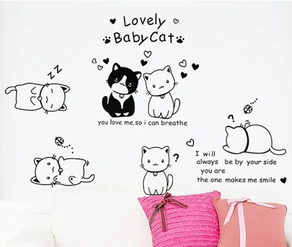 DIY Cartoon Kitty Cat Wall Stickers Vinyl Art Wall Decals JM7135decal