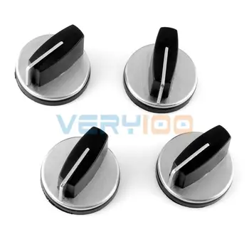 

NEW 4pcs Kitchen Gas Stove Cooker Oven Control Rotary Switch Knobs Black Silver Tone Free Shipping!