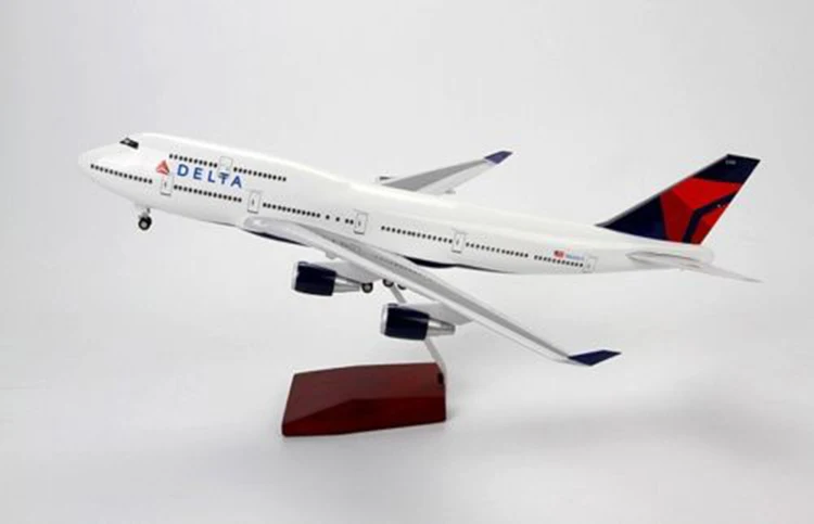 1:150 масштаб Diecast модель самолета Delta Air Boeing 747 модель Airliner игрушки со светодио дный моделью для поклонников коллекции подарки