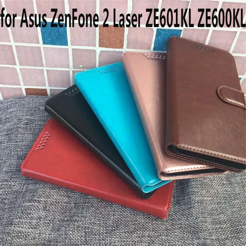 Кожаный чехол-бумажник для Asus ZenFone 2 Laser ZE601KL ZE600KL | Мобильные телефоны и аксессуары