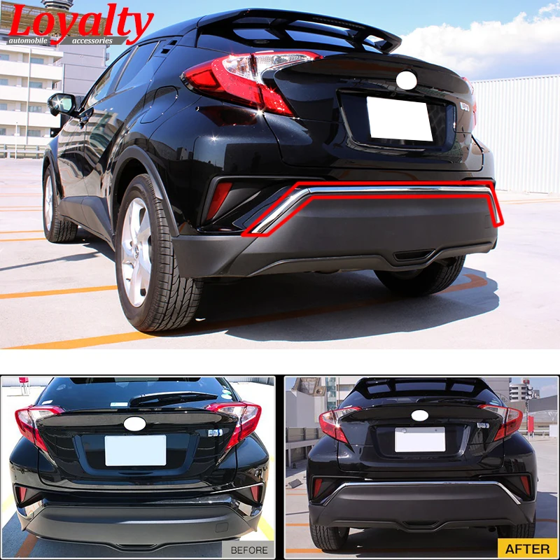 Loyalty for Toyota C-HR 2016 2017 2018 Rear Upper Bumper Guard Board Trim 3PCS ABS Chrome Car Accessories