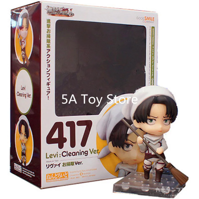 

Anime Attack On Titan Nendoroid 417 Levi Cleaning Version PVC Action Figure Collectible Model Toy Doll 10CM Retial Box