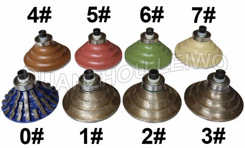 Diamond Router Bit Waterfall 3B30 Portable Granite Edge Profiling Wheel Kitchen Countertops Grinding Abrasive Tools 8 Pcs Pack