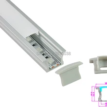 10X0,5 м наборы/лот Т Стиль анодированный светодиодный профиль полосы с AL6063 светодиодный светильник полосы Крышка для утопленного пола или потолочный светильник s