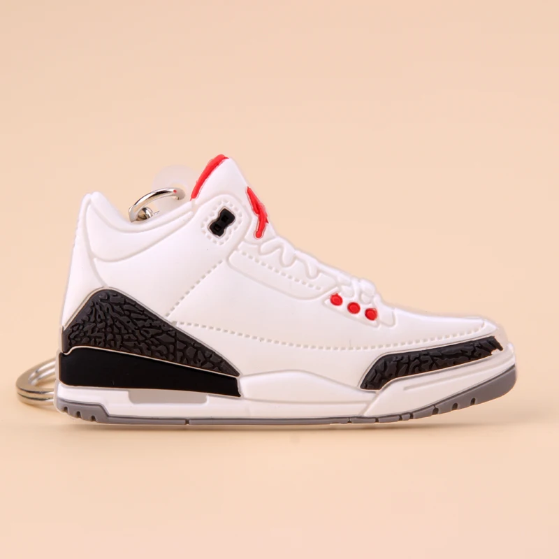 Мини Jordan 3 брелок обуви Для мужчин Wome/дети c логотипом отличный подарок для баскетбола брелок-кроссовок для ключей ключ держатель porte Clef - Цвет: Picture Color3