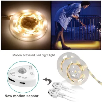 

Wrumava Bed Light with Motion Sensor and Power Adapter, Under Bed Light Motion Activated LED Strip for Baby room Stairs Cabinet