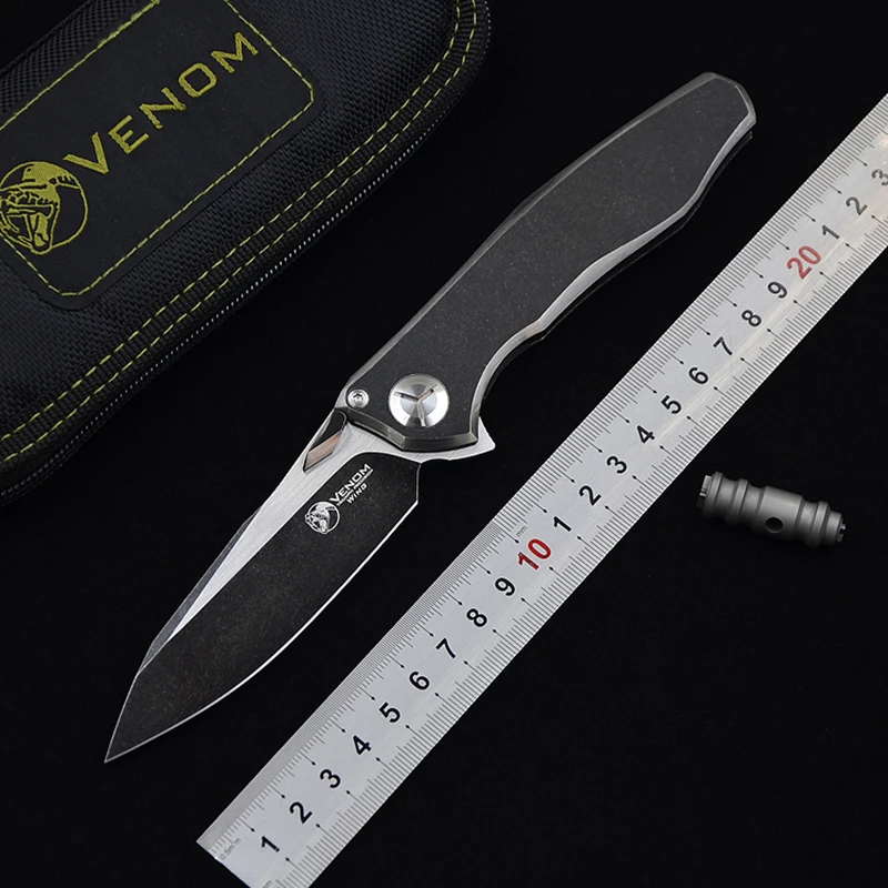 Kevin John VENOM интегрированное крыло черный S35VN твердый титановый плавник складной