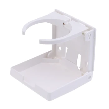 

1 Piece Adjustable Folding White Nylon Drink Cup Holder Bracket Stand Boat/Marine/Caravan/Car 9.5 x 9.5 x 9 cm