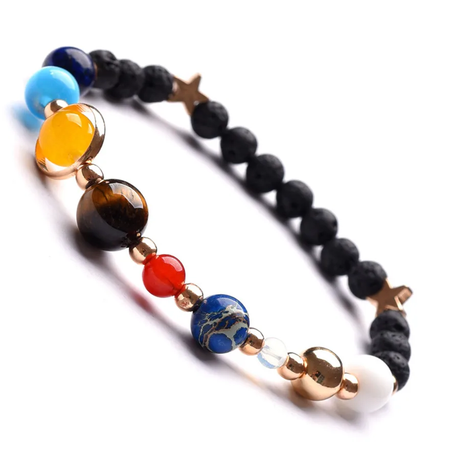 

DIEZI Multicolor Energy Galaxy Eight Planets Yoga Lava Bracelet For Men Women Natural Stones Buddhist Beads Bracelets Jewelry