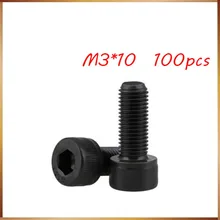 Винты m3 из нержавеющей стали гвозди, Болты 100 шт. M3x10 черный нержавеющий винт болт с шестигранной головкой набор винтов
