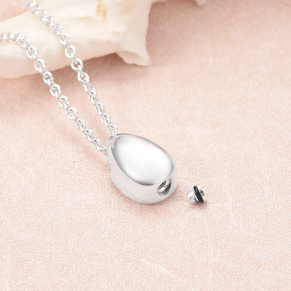 Silver Plated Stainless Steel 20mm Little Teardrop Keepsake Cremation