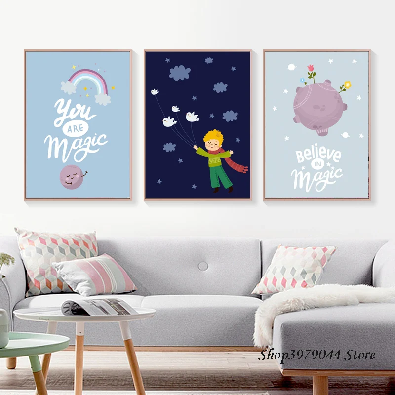 

Nordic Decoration Home Cute Little Cartoon Prince Movie Posters And Prints Canvas Art Painting Nursery Baby Room Decor Unframed