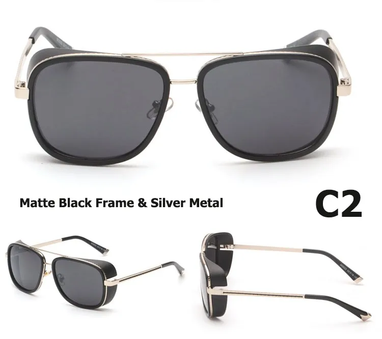 JackJad Мода г. Железный человек 3 Мацуда Рэй Тони стимпанк Стиль Солнцезащитные очки для женщин для мужчин Винтаж Классический Защита от - Цвет линз: C2
