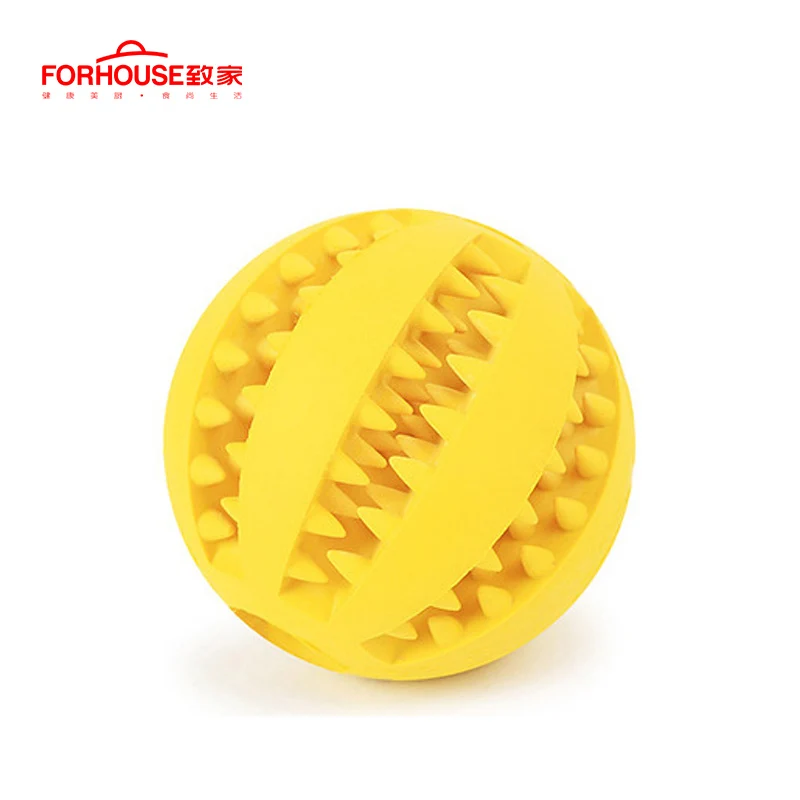 Интерактивная эластичная игрушка мяч для собаки резиновые жевательные игрушки для щенков для собаки зуб чистый прочный обучение игрушки для домашних животных - Цвет: yellow