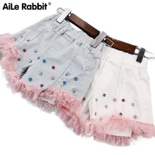Летняя одежда для девочек; шорты; Новинка года; детские джинсы для книги сверло; узкие брюки из хлопка