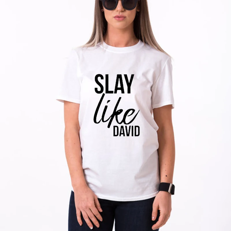 

Slay Like David Christian T Shirts Women Funny tshirt Female tees tops Female religious t-shirt fashion clothes Female tshirts