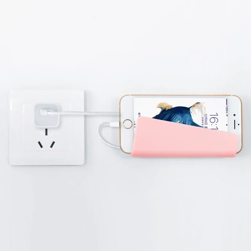 

DINIWELL Wall-mounted Storage Rack Mobile Phone Charging Bracket Seamless Paste Bedside Phone Holder Charging Stand
