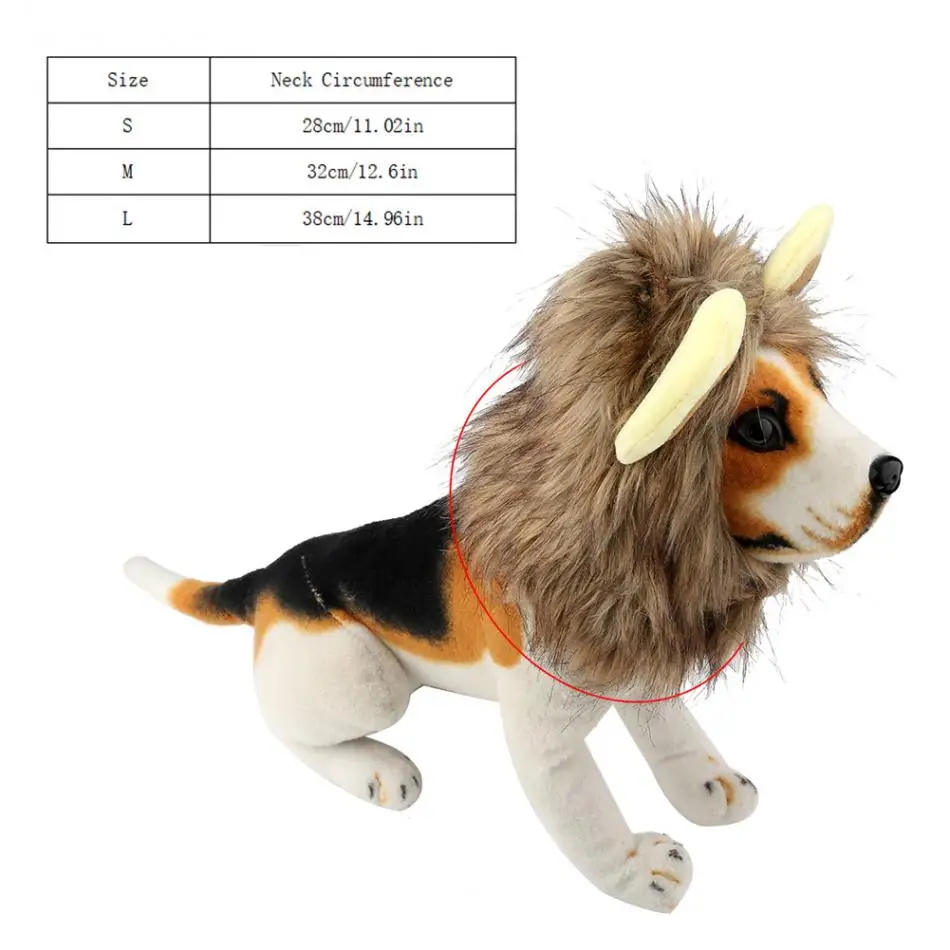 Новая модная шапочка для домашних собак, костюм льва, грива, парик для кошки, Хэллоуин, платье, тематическая праздничная одежда с ушами
