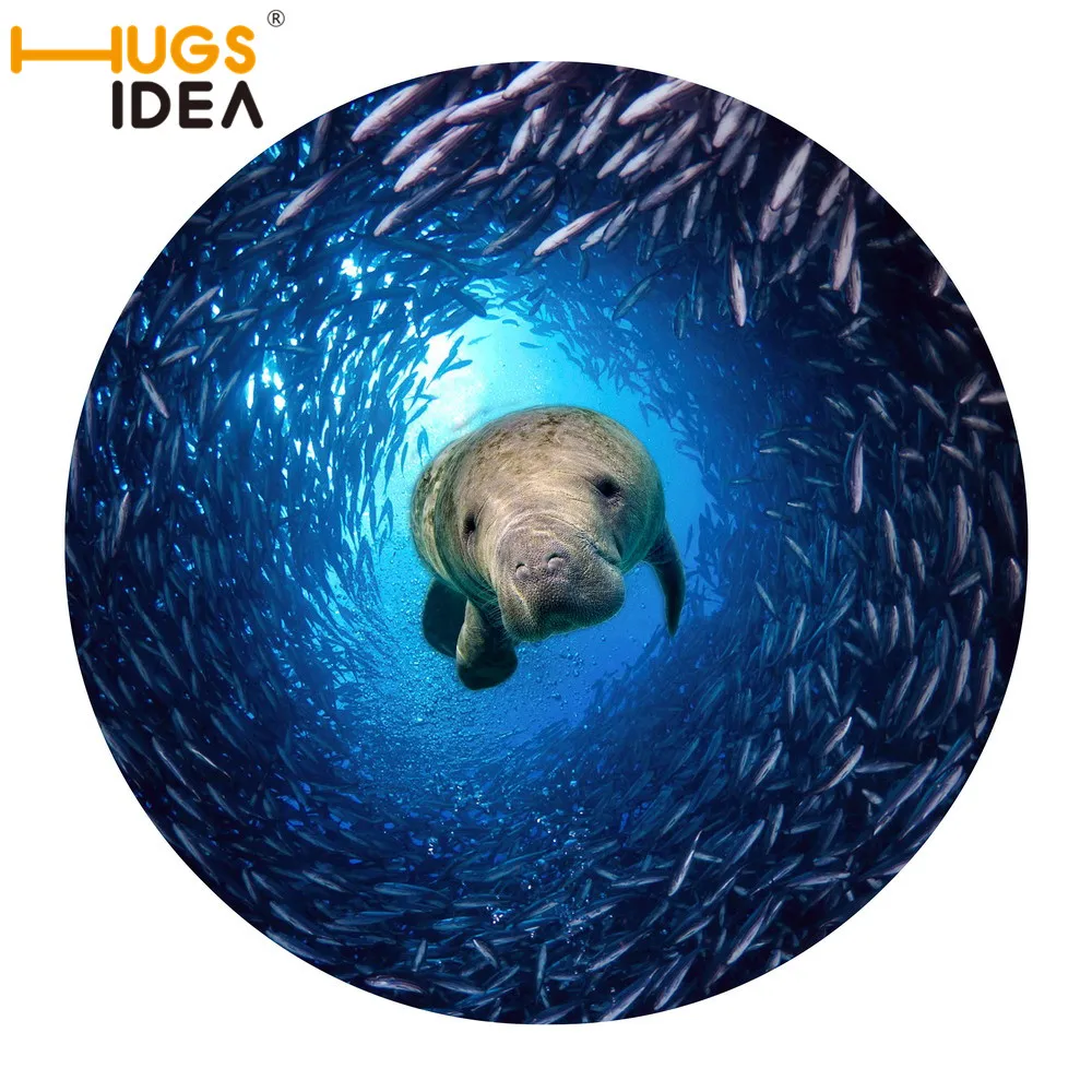 Hugsidea 6060 Cm Putaran Carpet 3d Keren Hewan Dolphin Cetakan