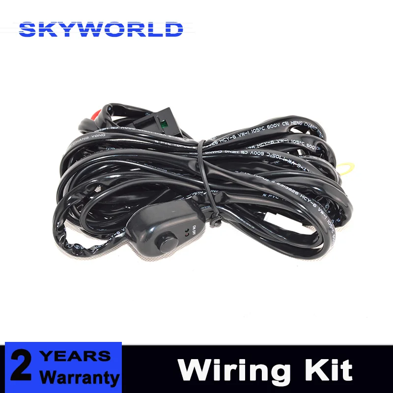 

250cm Offroad LED Driving Light Harness Wire Relay Kit Fog Lamp Spotlight Work Light Bar Wire Loom Switch Kit