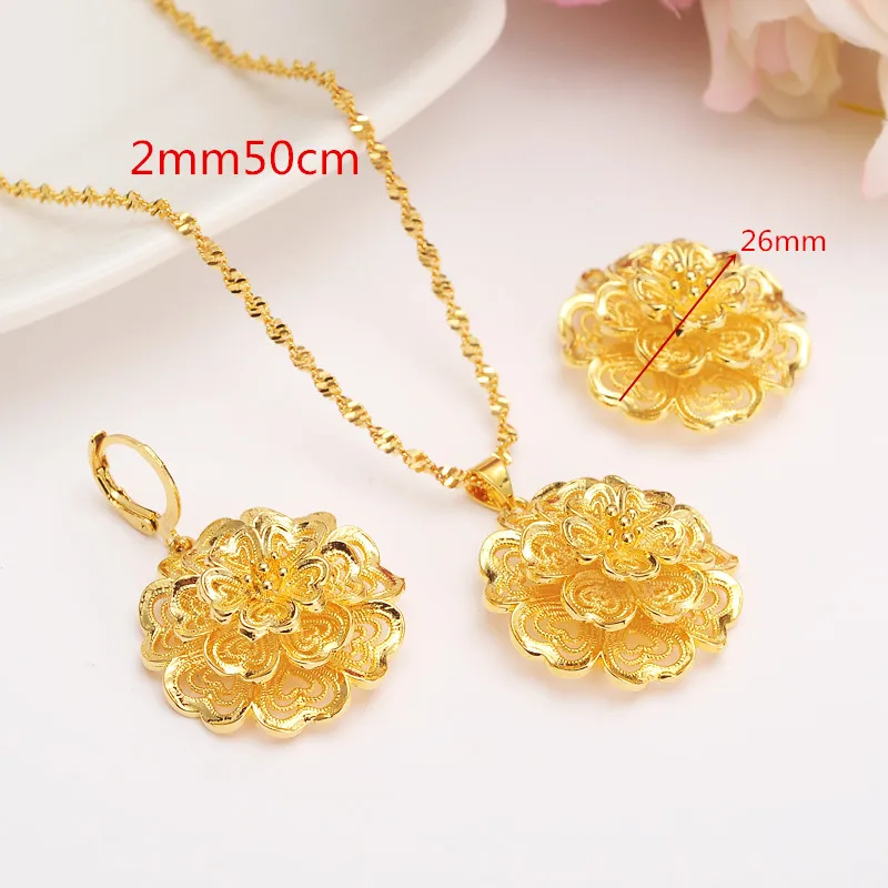 Комплект из колье и серёг с позолотой 24 к|african bride|flower setearrings african |