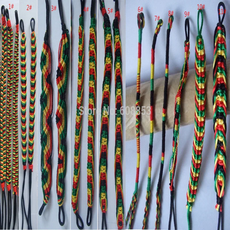 A Rasta Friendship Bracelet Wristband Cotton Silk Reggae Jamaica Surfer