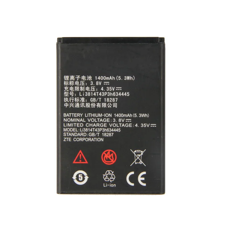 Li3814T43P3h634445 телефон батарея для zte Blade L110 A112 V815W 1400 мАч