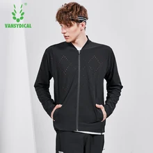 Vansydical осень зима для мужчин спортивные куртки топы корректирующие с длинным рукавом ветрозащитный молния открытый фитнес тренировки