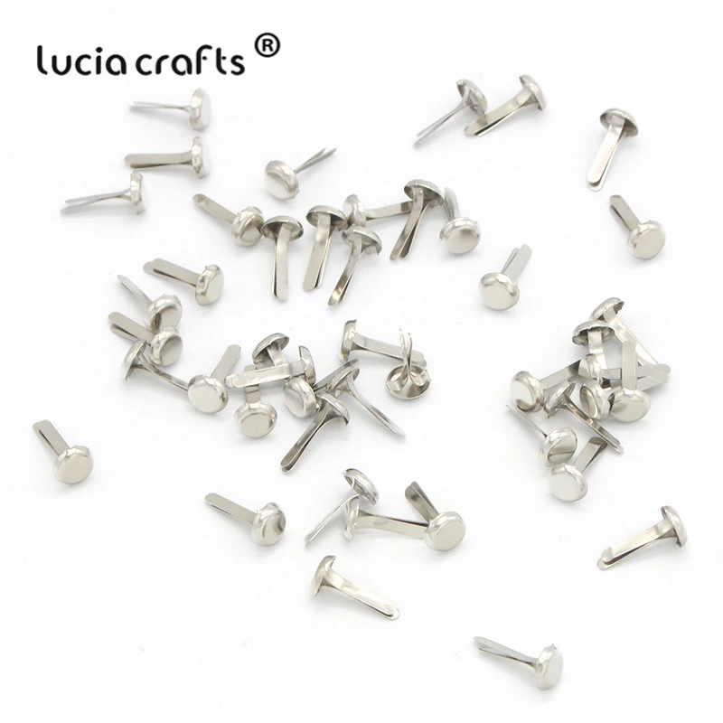 Lucia crafts 100 шт 6*13 мм Серебряные железные круглые штифтики для скрапбукинга, украшение крепежа Brads DIY металлические материалы для рукоделия G0933