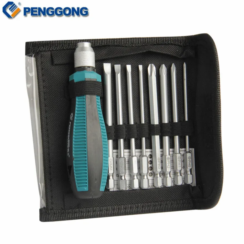 Набор отверток PENGGONG 1/" 6,35 мм набор крестовых битов с магнитными мульти-инструментами набор ручных инструментов для ремонта электронных инструментов 9 шт