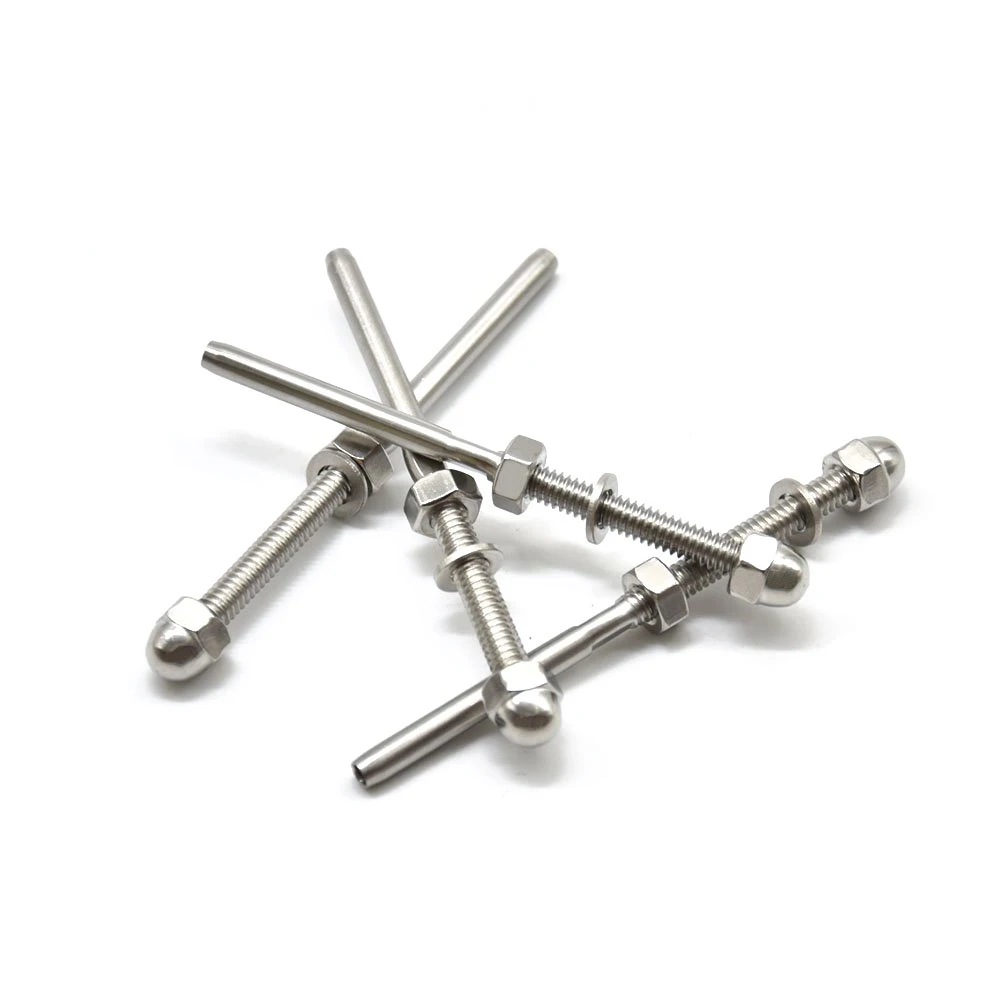 

Brand New (12-PACK) Stainless Threaded Terminal Stud End Fitting for 1/8 Cable Deck Railing Hand Swage T316 Marine Grade