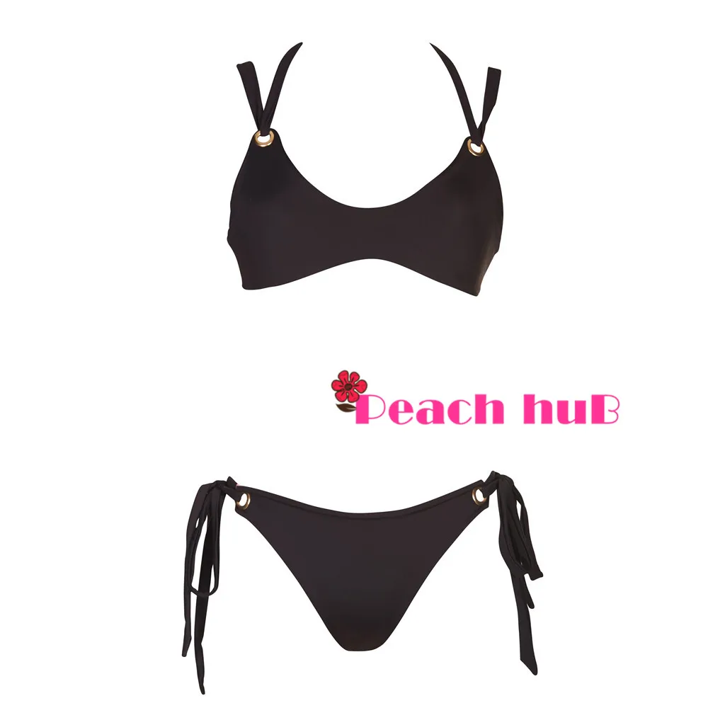 Bikinis Female 2019 Whole Swimsuit Black Women Swimwear Bikini Bandea Bralette Push Up Tankini Swimsuits Women Light Pink (8)
