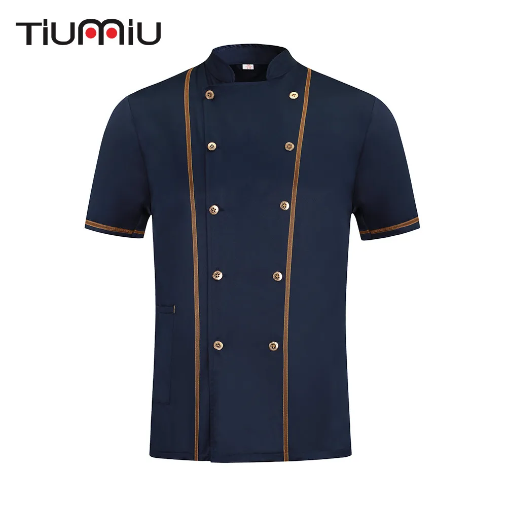 

New Arrival Chef Work Clothes Summer Short-sleeved Breathable Chef Jacket Restaurant Hotel Cook Food Service Uniform Coat