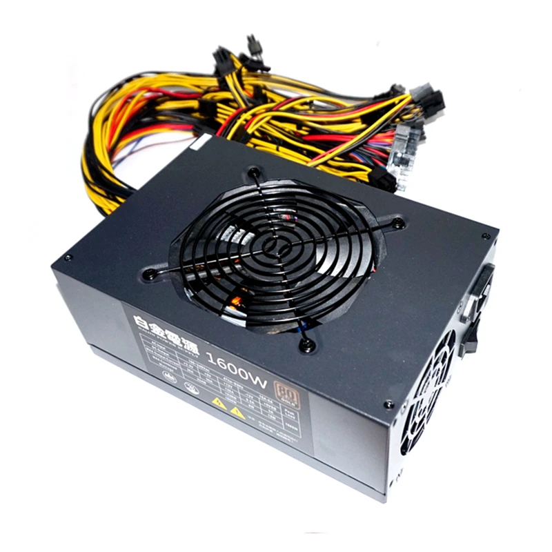80 Gold ATX Power Supply 1600W Ethereum Asic Bitcoin Monero Miner PSU For R9 370 380 RX 470 480 570 580 GTX 1060 6 Graphics Card 80 Gold ATX Power Supply 1600W Ethereum Asic Bitcoin Monero Miner PSU For R9 370 380 RX 470 480 570 580 GTX 1060 6 Graphics Card