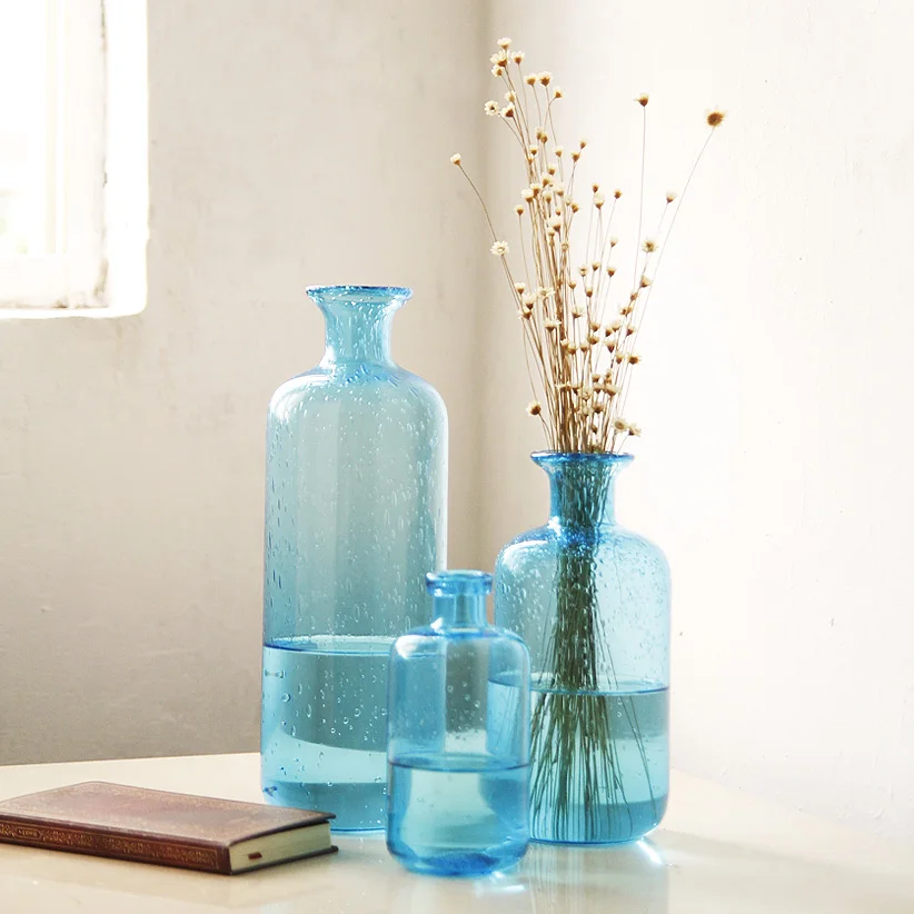 Z Bubble Blue Gl Vase Fl Decoration Design Home Z Bubble Blue Gl Vase Fl Decoration Design Home Furnishing Hydroponic Container In Vases From Garden On Aliexpress