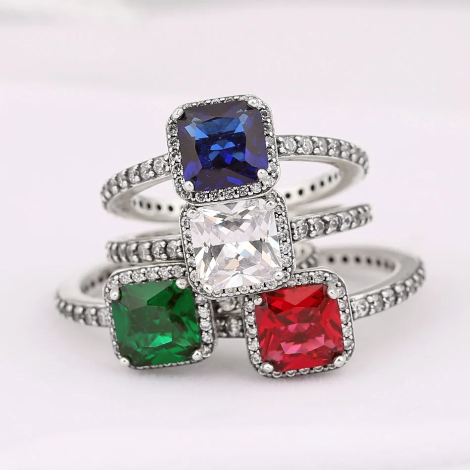 

Authentic 925 Sterling Silver Ring Four Claw Timeless Elegance With Crystal Rings For Women Wedding Gift Fine Europe Jewelry
