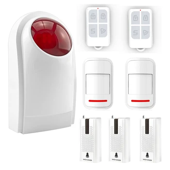 

433MHz Security Alarm Mainframe Kits Security Alarm System Wireless Door Sensor Remote Control Smoke Detector for Home Security